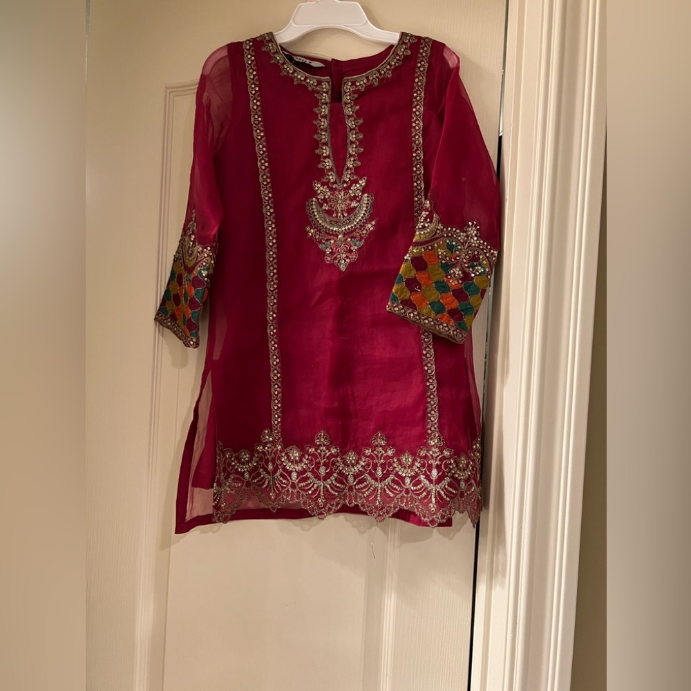 Fancy embroidered organza kids dress…